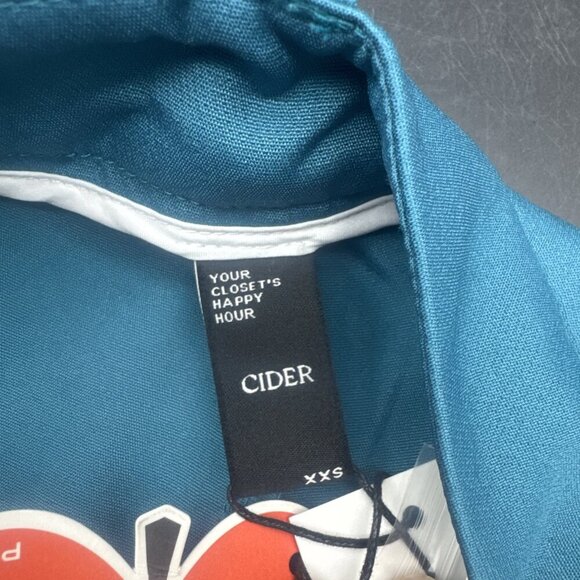 Cider Womens Teal High Rise Flat Front Chino Shorts Pockets Stretch Sz XXS NEW - Picture 8 of 9